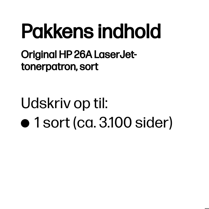 HP Original 26A LaserJet-tonerpatron, sort - Billede 3