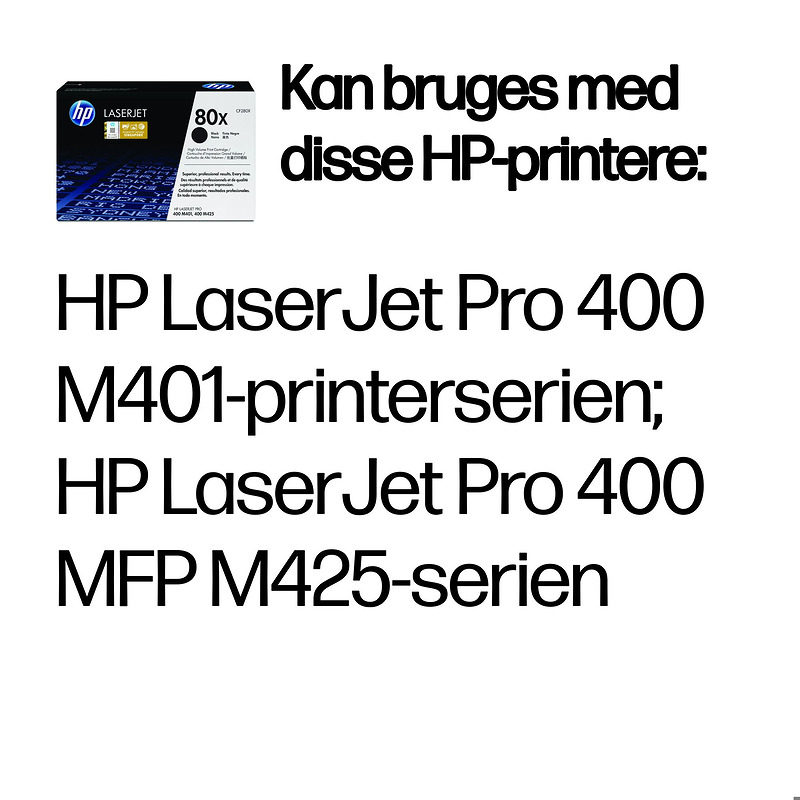 HP Original 80X LaserJet-tonerpatron med høj kapacitet, sort - Billede 2