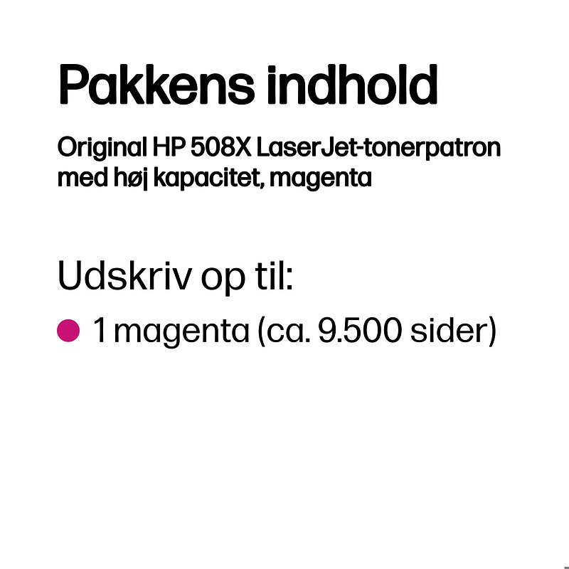 HP Original 508X LaserJet-tonerpatron med høj kapacitet, magenta - Billede 3