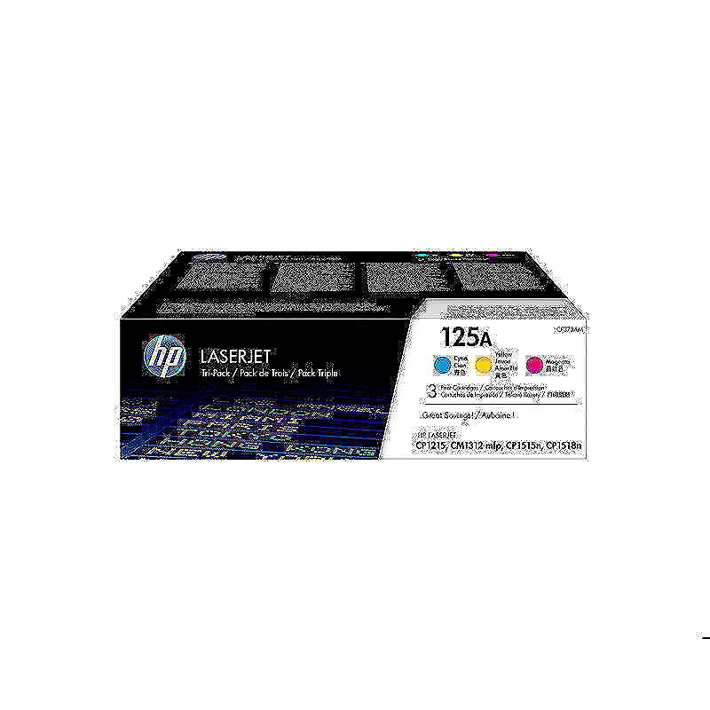 HP 125A Pakke med 3 stk., cyan/magenta/gul, originale blækpatroner
