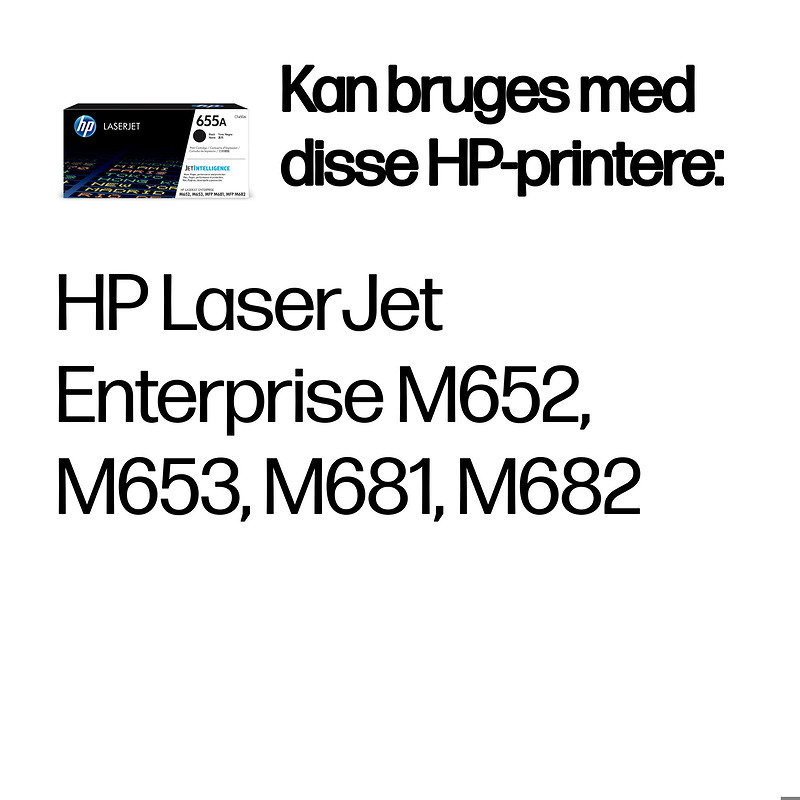 HP Original 655A LaserJet-tonerpatron, sort - Billede 2