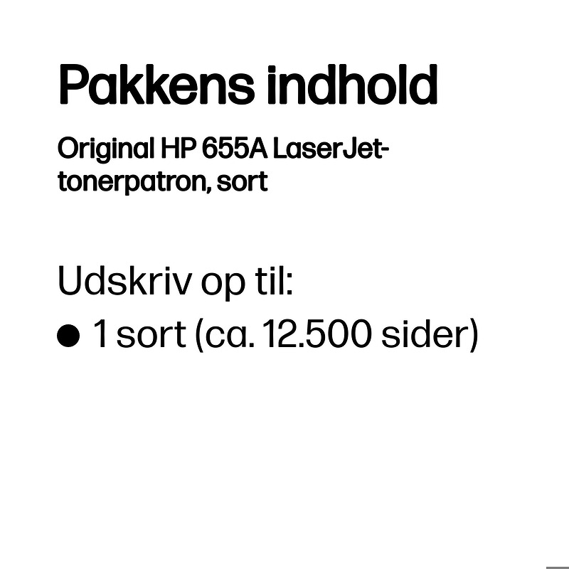 HP Original 655A LaserJet-tonerpatron, sort - Billede 3