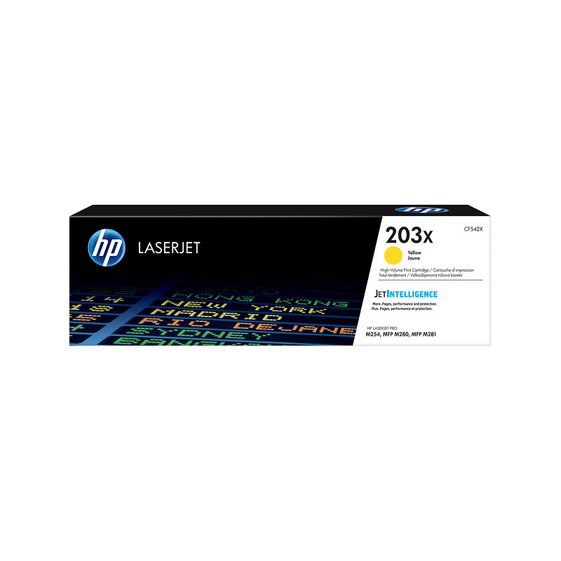 HP LaserJet Original 203X -tonerpatron med høj kapacitet, gul