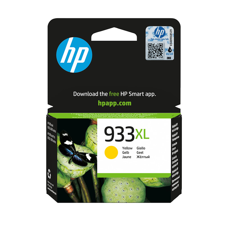 HP Original 933XL-blækpatron med høj kapacitet, gul