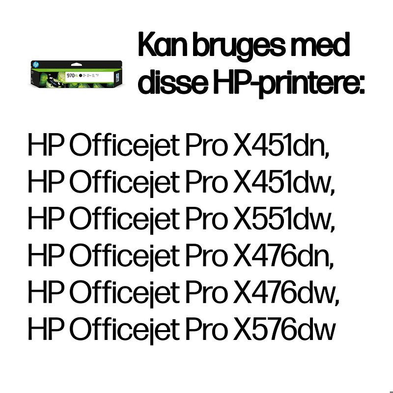 HP Original 970XL-blækpatron med høj kapacitet, sort - Billede 2