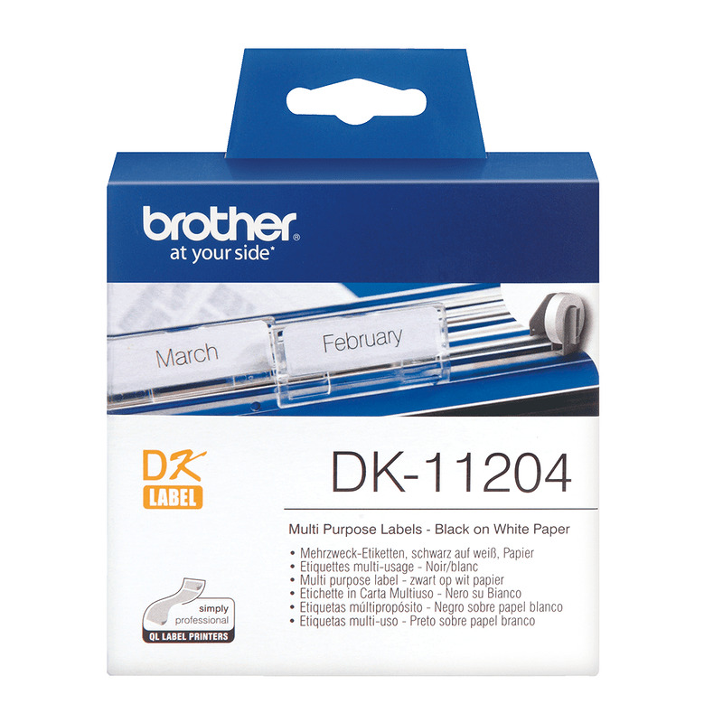 Brother DK-11204 etiketbånd Sort på hvid - Billede 2