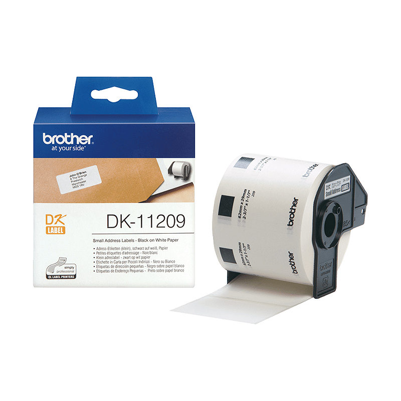Brother DK-11209 etiketbånd Sort på hvid