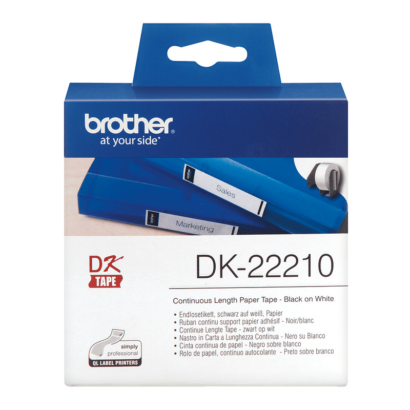 Brother DK-22210 etiketbånd Sort på hvid - Billede 2