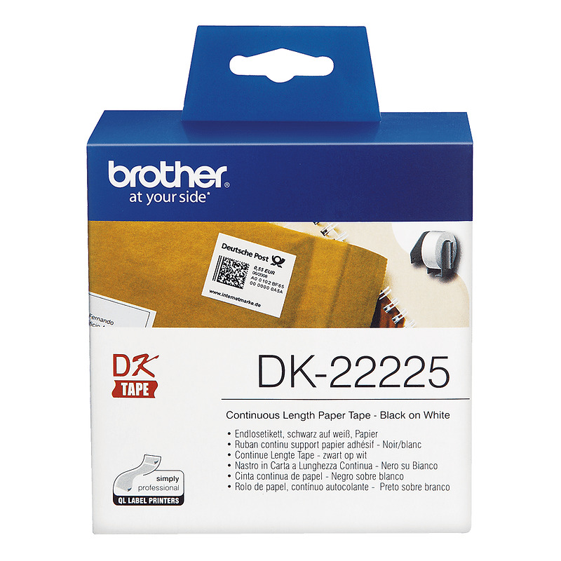 Brother DK-22225 etiketbånd Sort på hvid - Billede 3