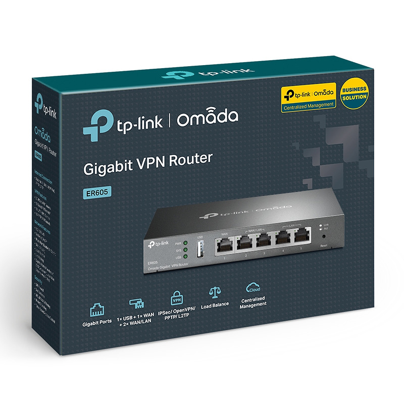 TP-Link Omada ER605 kabelforbundet router Gigabit Ethernet Sort - Billede 5