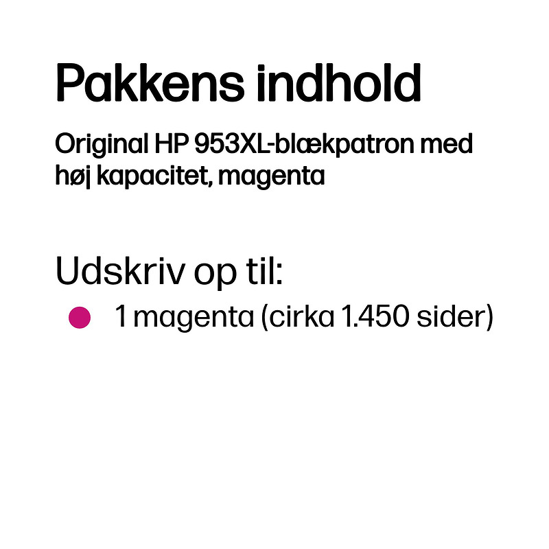 Blækpatron, HP 953XL Magenta - Billede 3