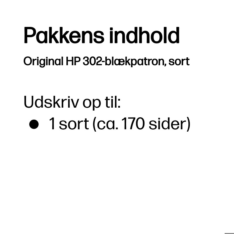 Blækpatron, HP 302 Sort - Billede 3