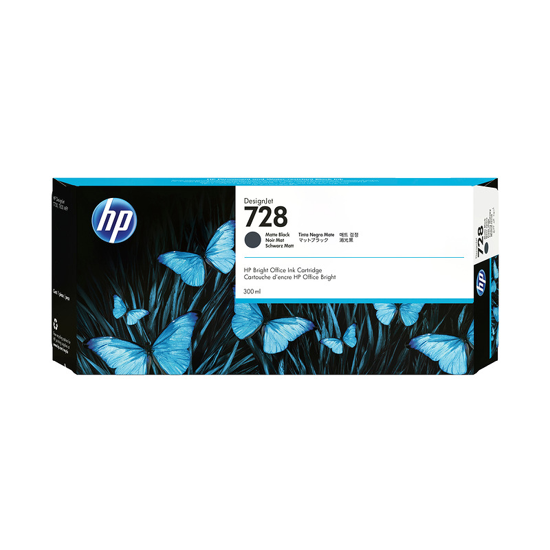 HP 728 300 ml DesignJet-blækpatron, matsort