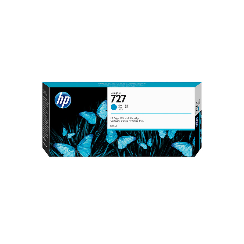 HP 727 DesignJet-blækpatron med 300 ml, cyan