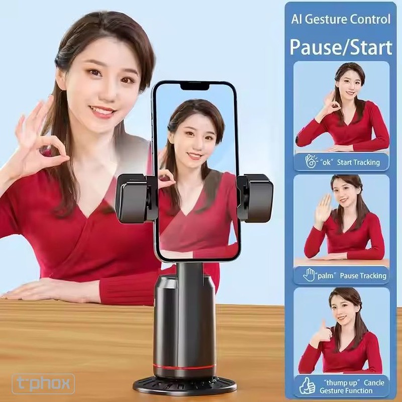 T-PHOX ICIRCLE GIMBAL/TRIPOD FACE TRACKING AI 360 BLACK HOLDER - Billede 5