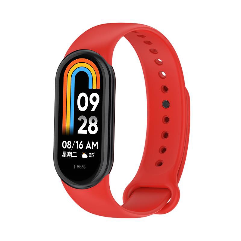 SILICONE STRAP MI BAND 8/M8 (6). RED - Billede 2