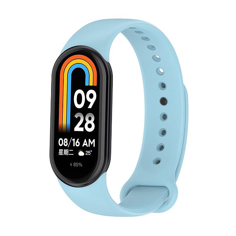 SILICONE STRAP MI BAND 8/M8 (9). LIGHT BLUE - Billede 2