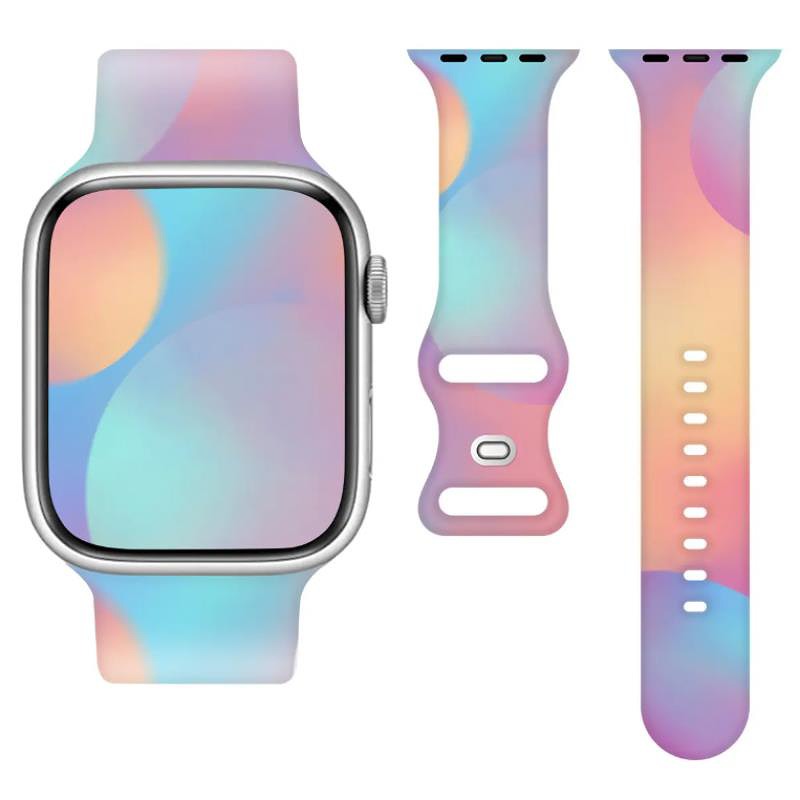 SILICONE STRAP APPLE WATCH 42/44/45/49MM (97+110) RAINBOW