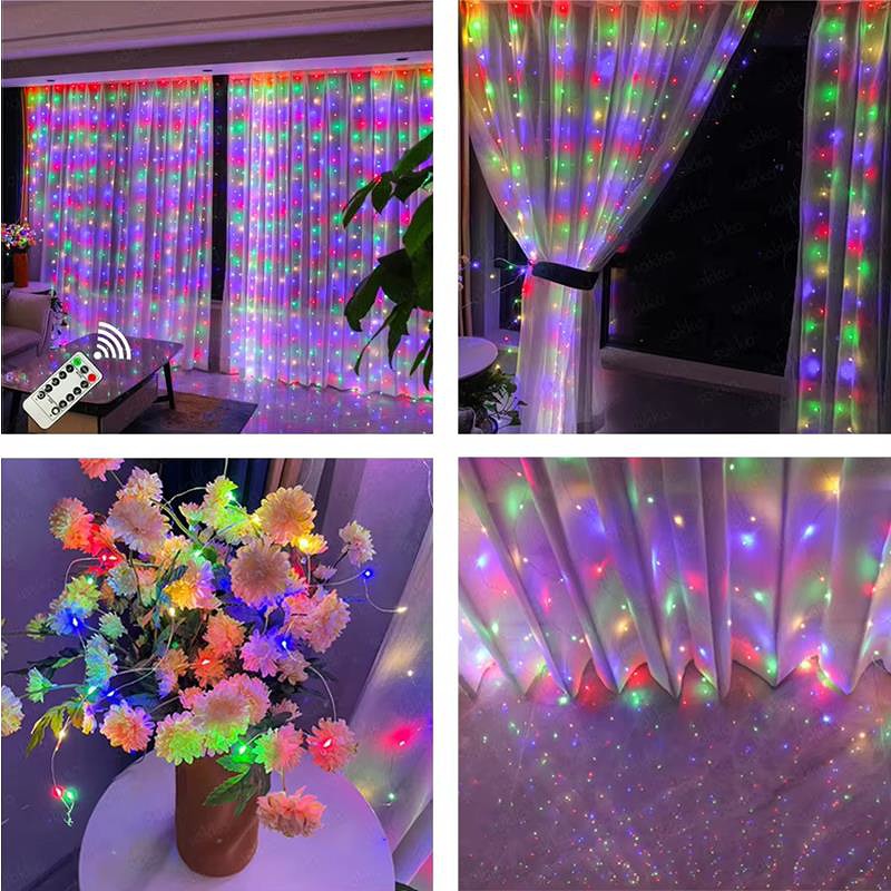 LED CURTAIN (300 LED LAMPS) 3Mx3M MULTICOLOR - Billede 2