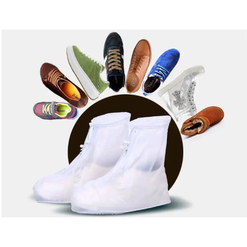RAINPROOF SHOE COVERS S (35-36) WITH A ZIPPER WHITE - Billede 3
