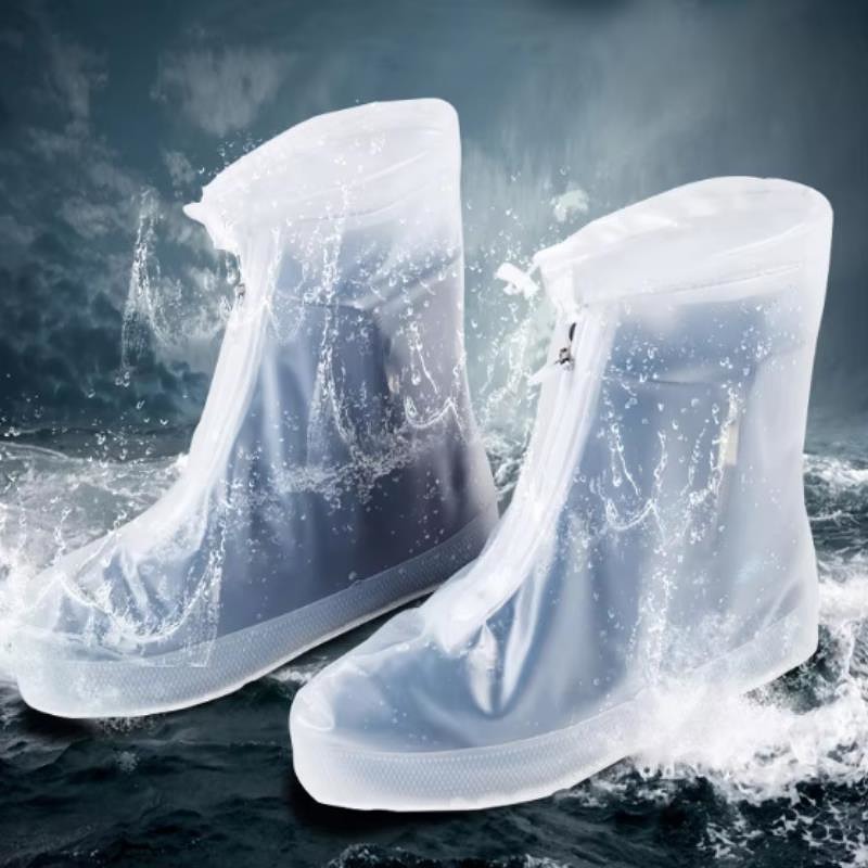 RAINPROOF SHOE COVERS S (35-36) WITH A ZIPPER WHITE - Billede 4