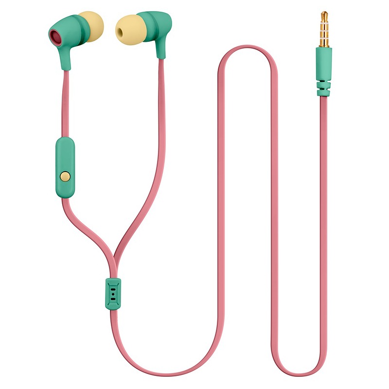 Forever wired earphones JSE-200 jack 3,5mm pink pastel - Billede 2