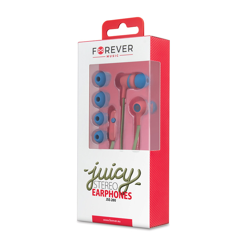 Forever wired earphones JSE-200 jack 3,5mm green casual - Billede 3