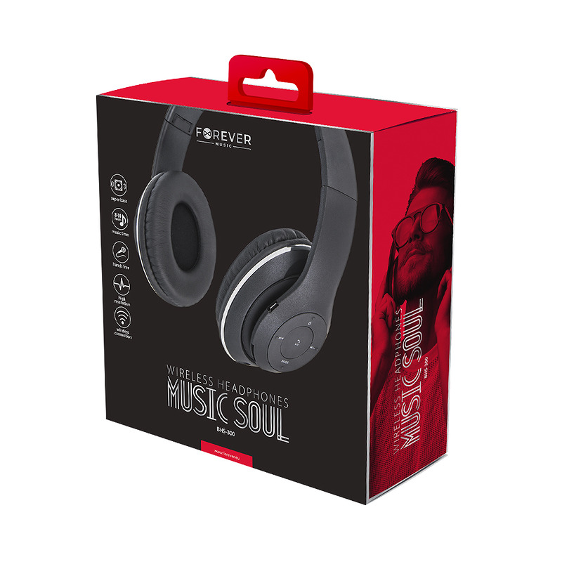 Forever Bluetooth headphones Music Soul BHS-300 black - Billede 5