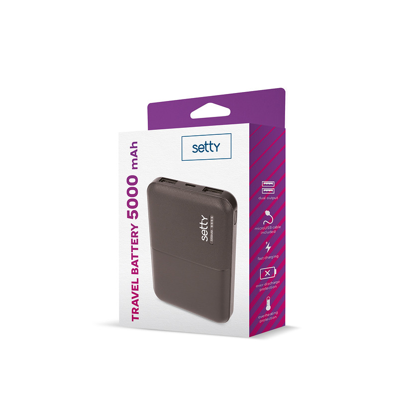 Power Bank 5000 mAh Setty - Billede 2