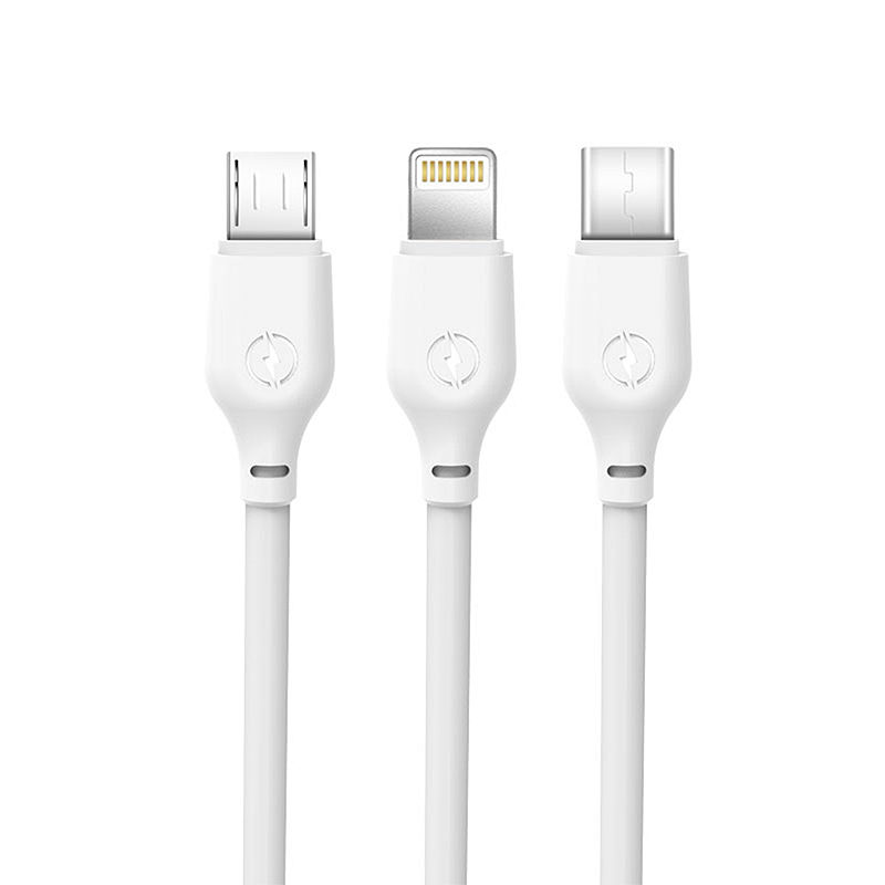 XO cable NB103 3in1 USB - Lightning + USB-C + microUSB 1,0 m 2,1A white