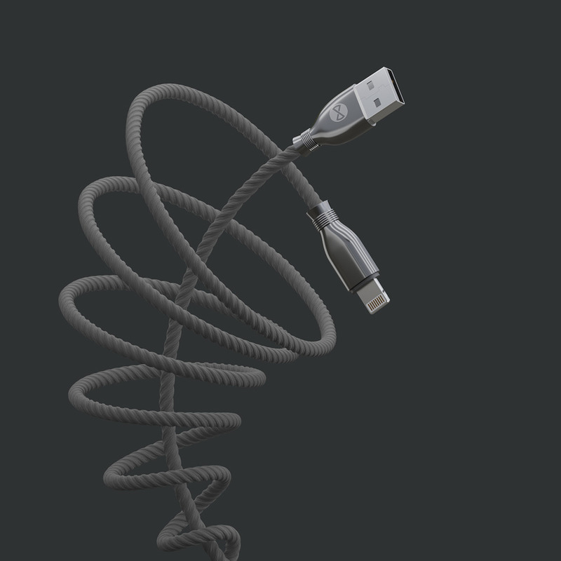 Forever Tornado cable USB - Lightning 1,0 m 3A black - Billede 4