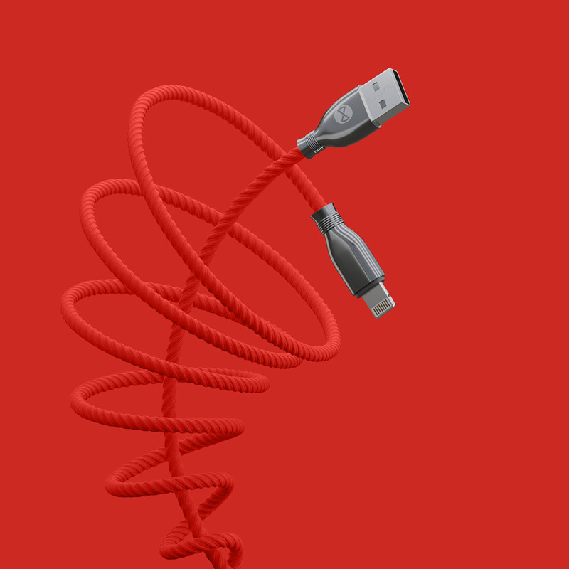 Forever Tornado cable USB - Lightning 1,0 m 3A red - Billede 4