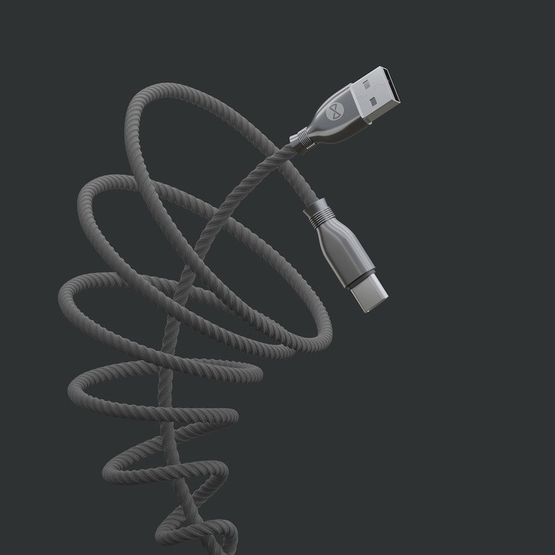 Forever Tornado cable USB - USB-C 1,0 m 3A black - Billede 4