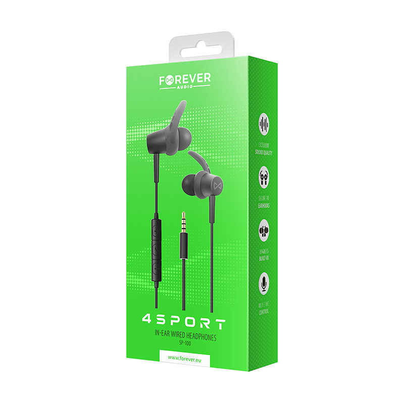 Forever wired earphones 4Sport SP-100 black
