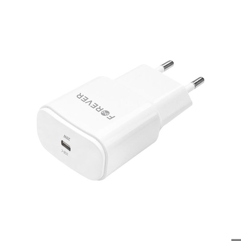 Forever TC-01-20C PD QC charger 1x USB-C 20W white - Billede 2