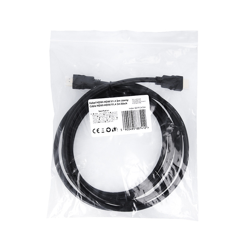 HDMI-HDMI Cable V1.4 3m black - Billede 2