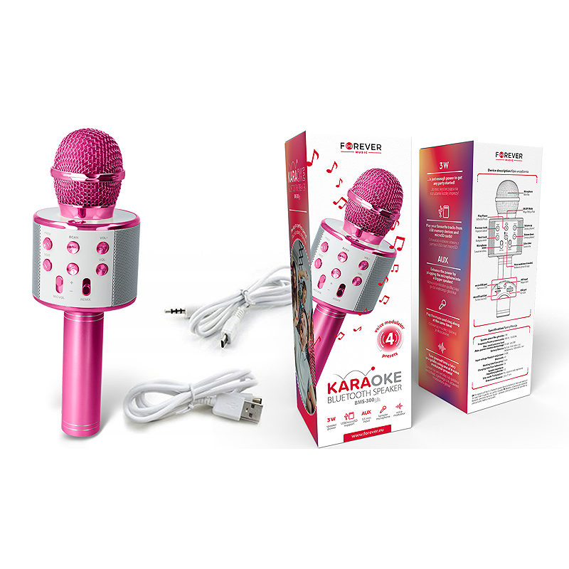 Forever Bluetooth microphone with speaker BMS-300 Lite pink - Billede 3