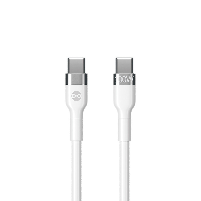 Forever Flexible cable USB-C - USB-C 2,0 m 100W white - Billede 2