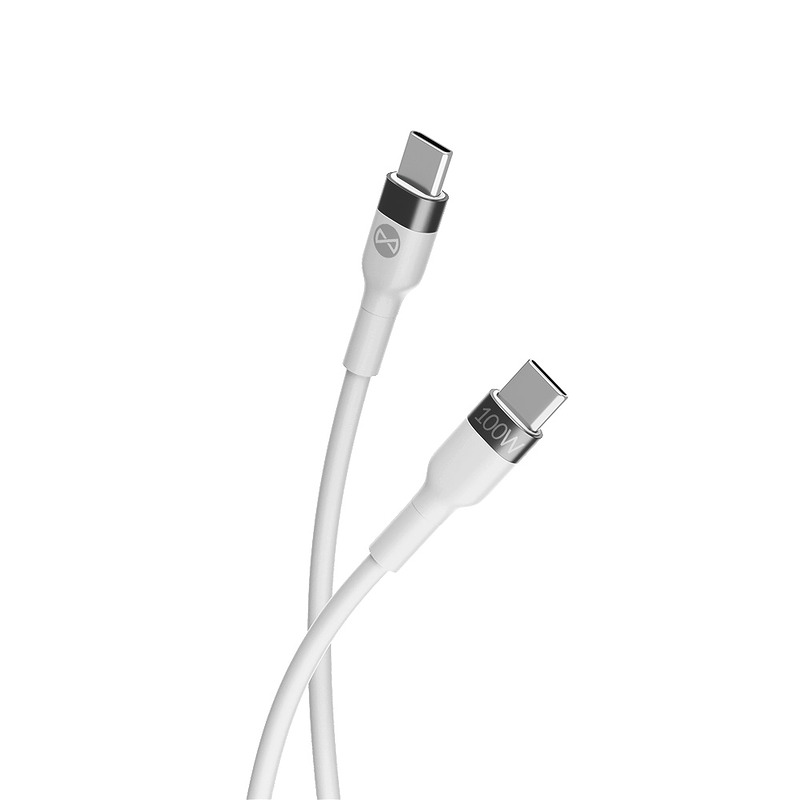 Forever Flexible cable USB-C - USB-C 2,0 m 100W white - Billede 4