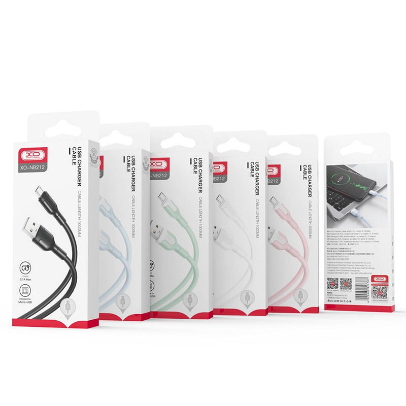 XO cable NB212 USB - USB-C 1,0 m 2,1A blue - Billede 2