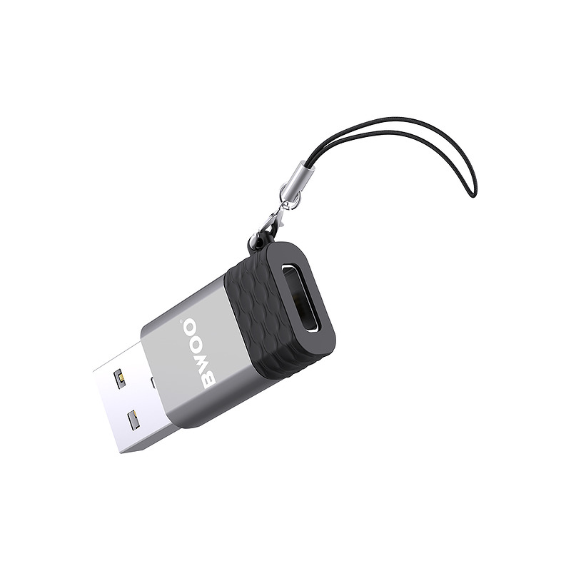 BWOO Adapter USB-C - USB Gray OTG BZ-38 - Billede 2