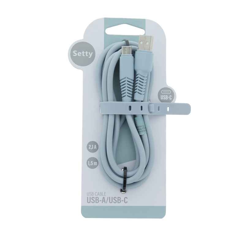 Setty USB-USB-C kabel Blue - Billede 2