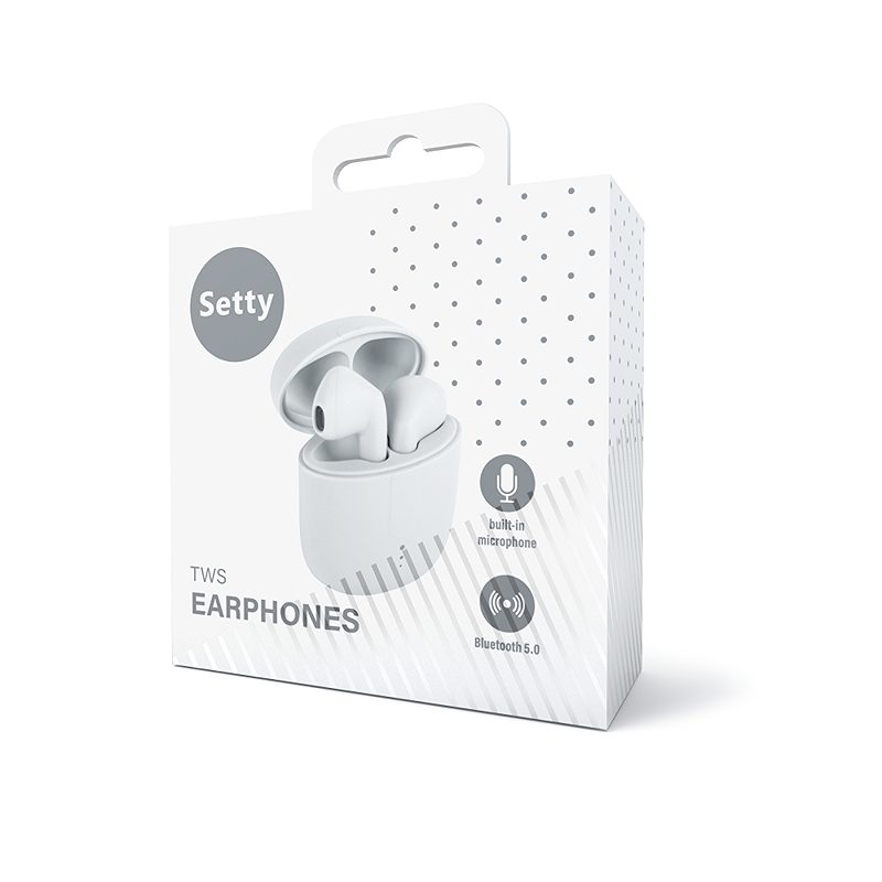 Setty Bluetooth earphones TWS with a charging case TWS-0 white - Billede 4