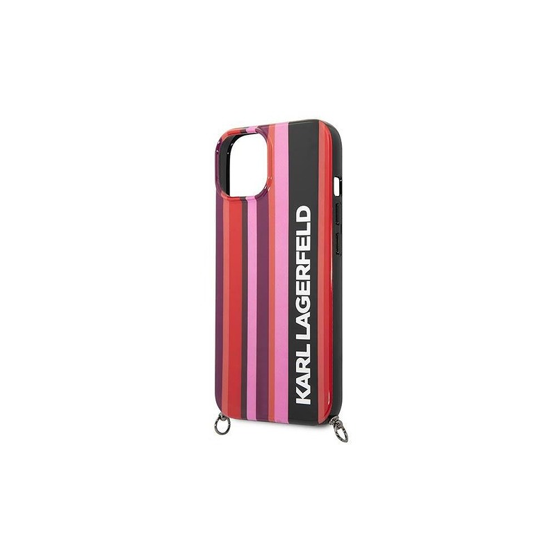 Karl Lagerfeld case for iPhone 14 6,1" KLHCP14SSTSTP pink hardcase Color Stripes Strap - Billede 4