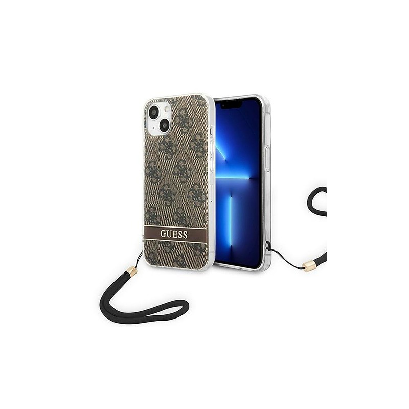 Guess case for iPhone 14 Pro Max 6,7" GUOHCP14XH4STW brown HC PC/TPU Print 4G Cord - Billede 2