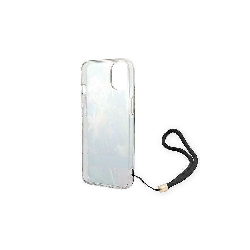 Guess case for iPhone 14 6,1" GUOHCP14SHFLSB blue HC PC/TPU Flower Cord - Billede 2