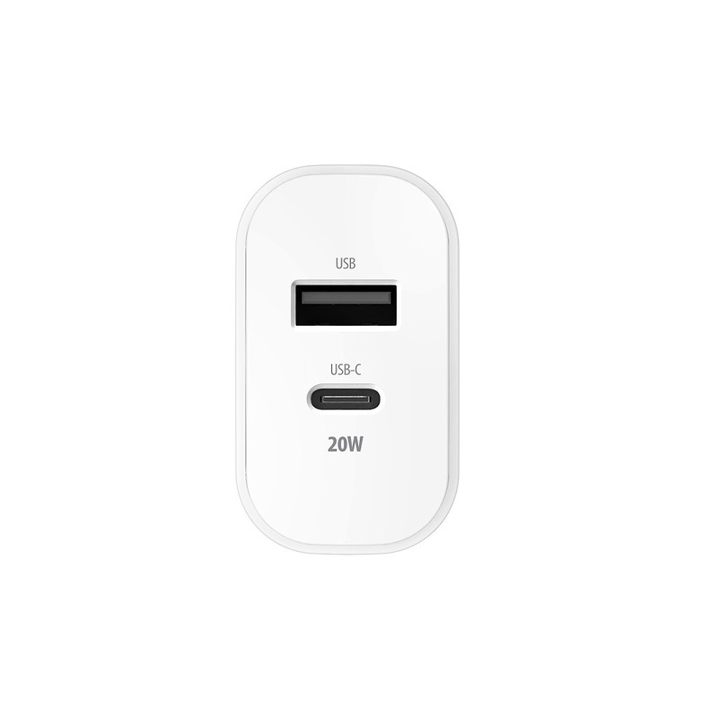 Forever TC-01-20AC PD QC charger 1x USB-C 1x USB 20W white - Billede 5