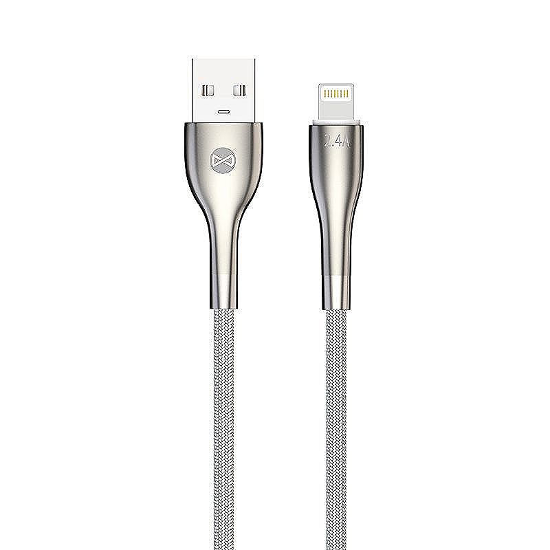 Forever Sleek cable USB - Lightning 1,0 m 2.4A white