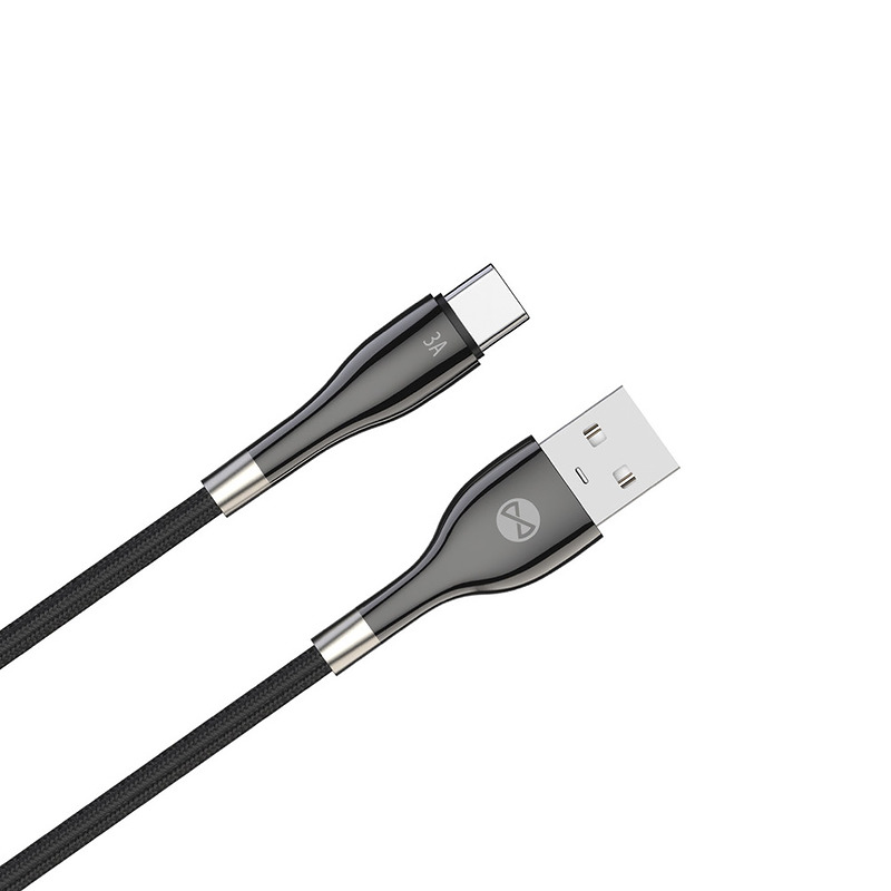 Forever Sleek cable USB - USB-C 1,0 m 3A black - Billede 5