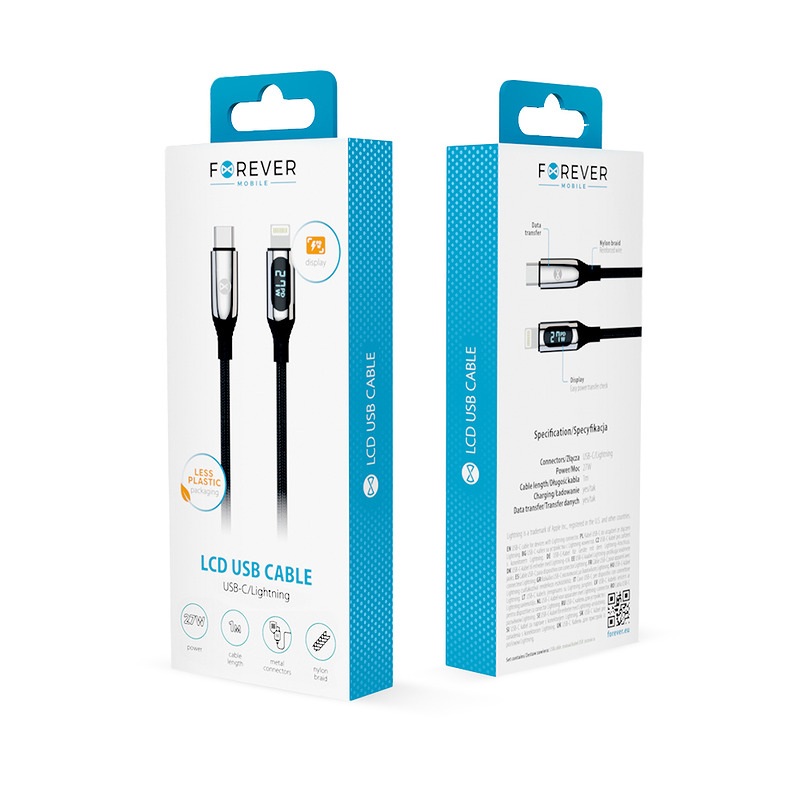 Forever 27W USB-C til Lightning kabel - Billede 4